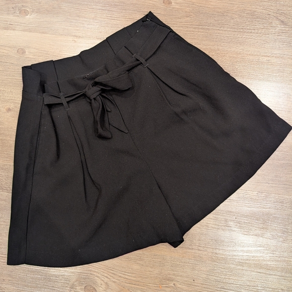 stradivarius Pants - Stradivarius Black High Waisted Dress Shorts